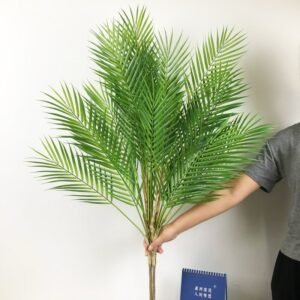 96cm 13 Heads Tropical Artificial Palm Tree Large Plants Leaves Fake Palm Leafs Plastic Monstera Foliage for Office Decoration 1