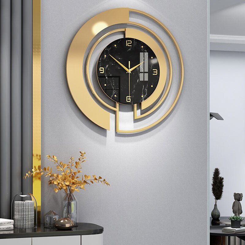 Golden Luxury Wall Watch Minimalist Mechanism Creative Electronic Wall Watch Silent Home Design Furniture Relojes Murale Gift 4