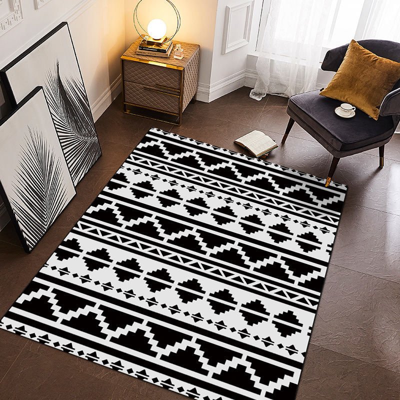Zebra Printed Carpet Black and White Simplicity Living Room Bedroom Rug Home Decoration Coffee Table Mats Bathroom Non-slip Mat 4