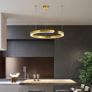 Nordic Modern Rose Gold Shape C Ceiling Chandelier For Living Room Bedroom Restaurant Stainless Steel Minimalist Pendant Lamp 1