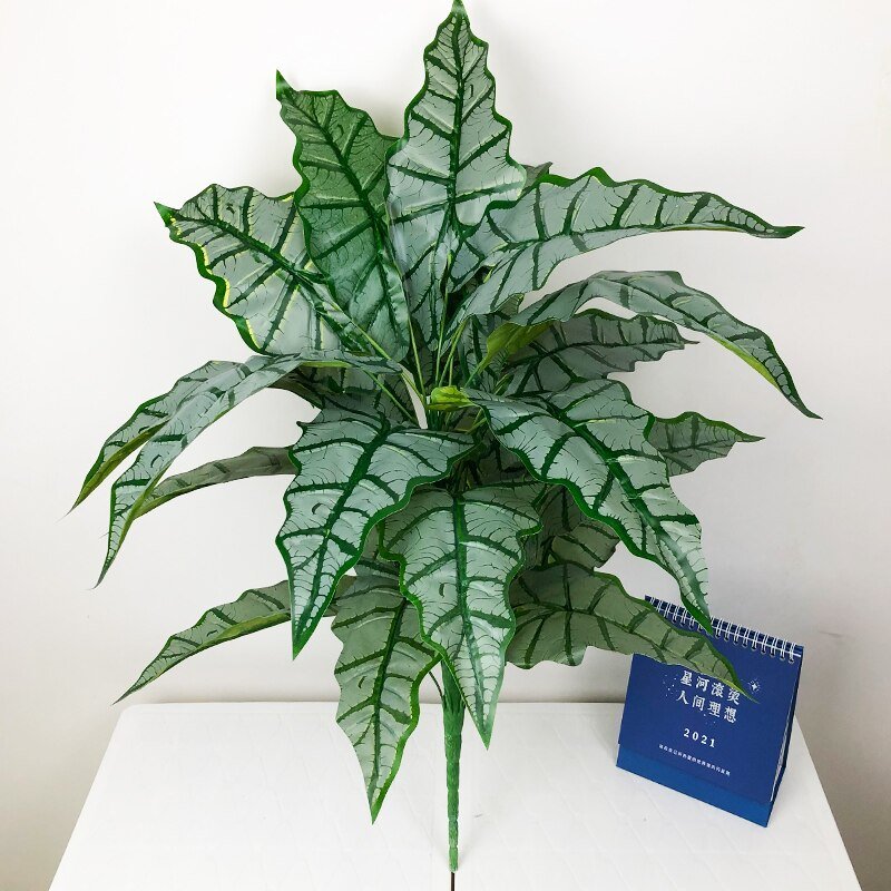 76cm/55cm Large Artificial Monstera Tropical Plants Fake Palm Tree Plastic Maranta Leaves Big Plant for Home Office Decoration 2
