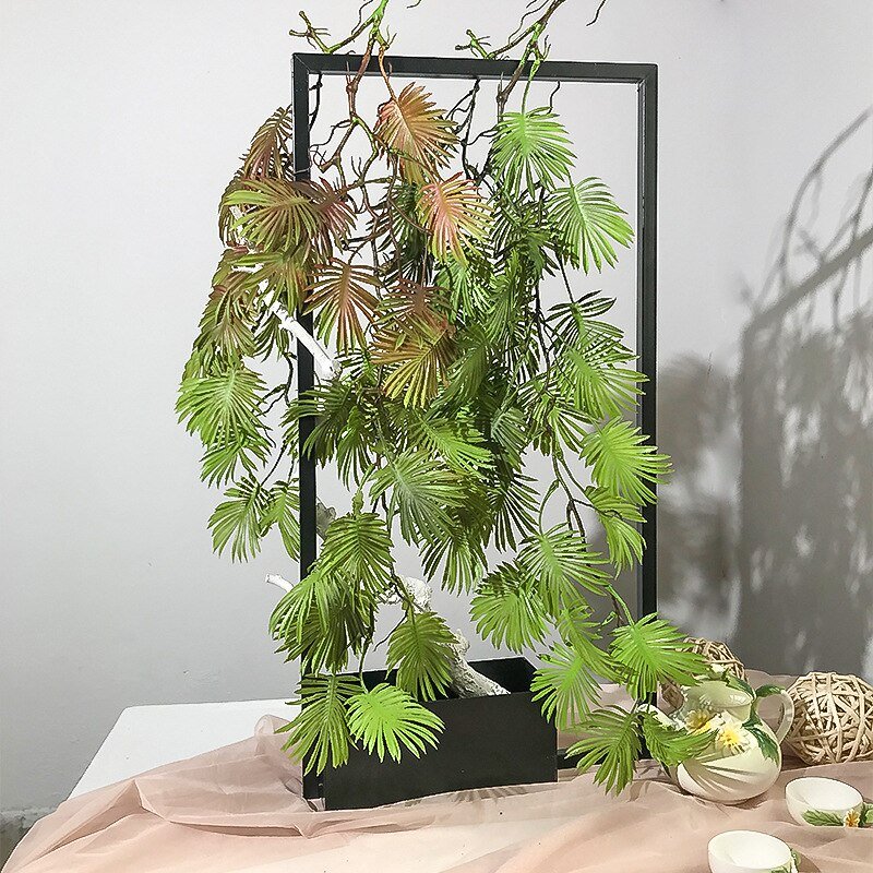 90-110cm Artificial Eucalyptus Vine Wall Hanging Plants Fake Rattan Plastic Leaf Long Monstera Ivy For Home Wedding Garden Decor 2