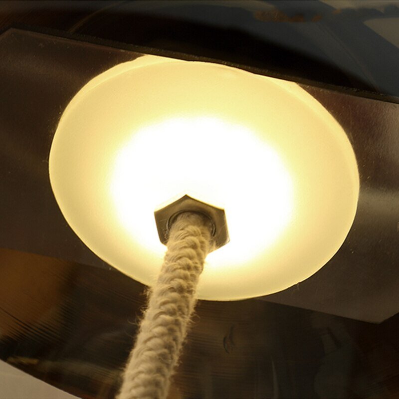 Nordic Designer LED Glass Pendant Lamp Bedside Hemp Rope Hanging Light for Bar Living Room Cafe Loft Indoor Lighting Decor 6