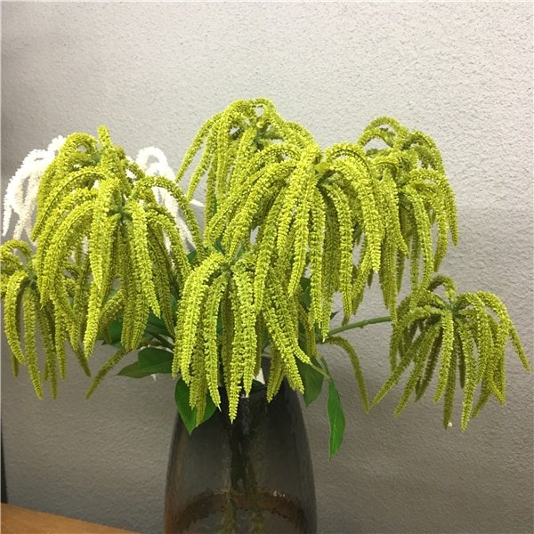 60cm 3fork Fake Astilbe Tree Branch Artificial Pine Plastic Green Plant Vine Real Touch Flower for Home Wedding Wreath Decor 3