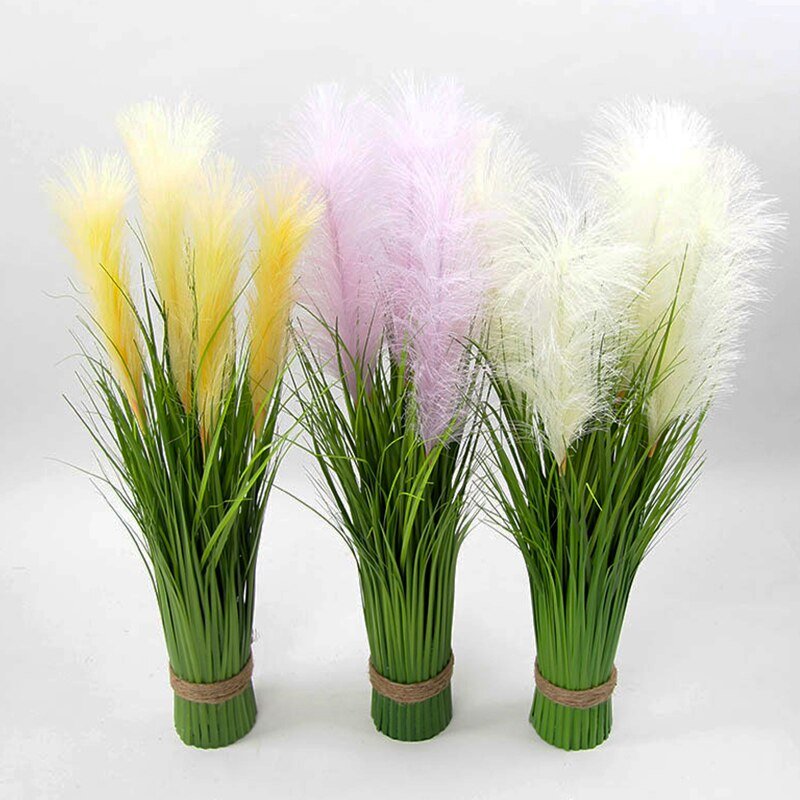 60cm 5Head Wedding Tree Large Artificial Plants Tropical Fake Reed Green Onion Grass Silk Foxtail Bulrush For Home Wedding Decor 5