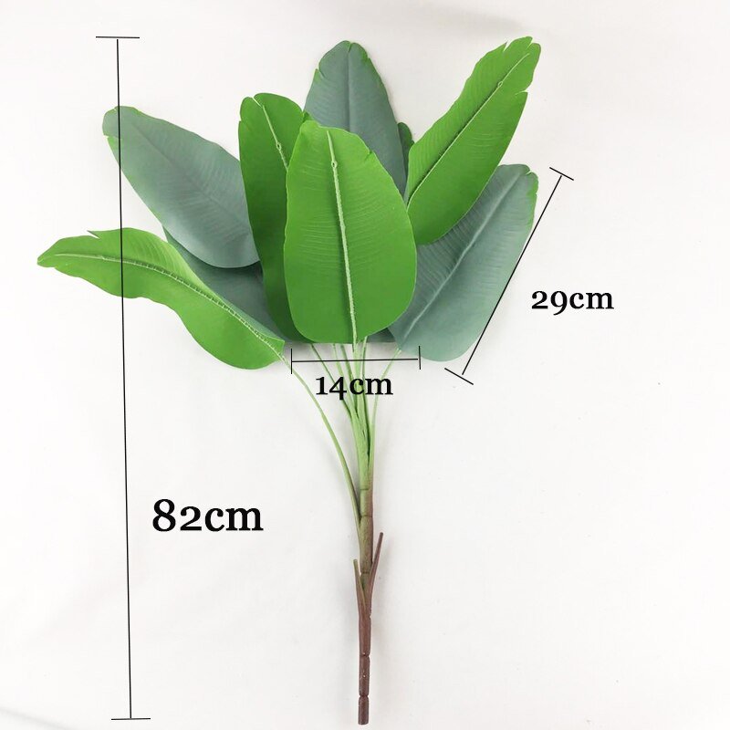82cm 9 Fork Large Artificial Palm Tree Branch Fake Banana Leafs Plastic Monstera Tropical Potted Tree For Home Garden Shop Decor 4