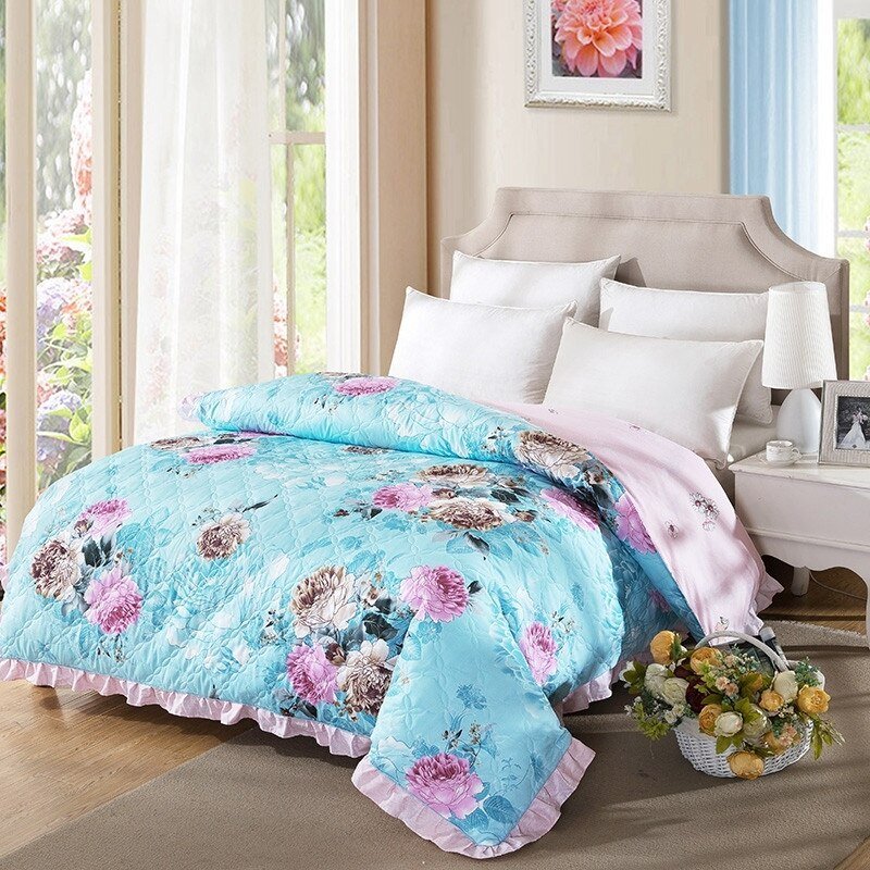 Colorful Vibrant Flowers Duvet/Comforter Cover set 4/6Pcs Bedding set 100%Quilted Cotton Duvet Cover Bedspread Pillow shams 4