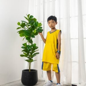 Large Artificial Plants Tropical Tree Fake Banyan Leaves Branch Plastic Ficus Leaf Floor Tree For Home Garden Outdoor Shop Decor 1