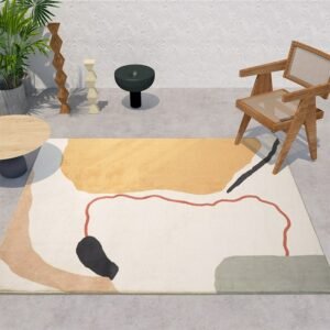 Japanese Cream Style Living Room Decoration Carpet Ins Bedroom Bedside Fluffy Soft Rug Simple Balcony Bay Window Non-slip Rugs 1