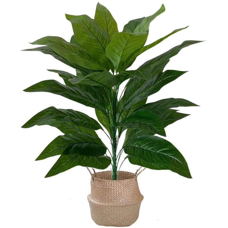 68/85cm Fake Banana Leaves Large Artificial Plants Plastic Palm Tree Branch Tropical Monstera Green Fronds For Home Garden Decor 3