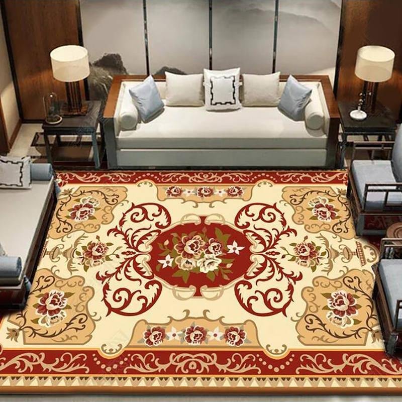 European Style Living Room Coffee Table Carpet Retro Bedroom Large Area Rug Home Decoration Washable Rugs Non-slip Entrance Mat 5