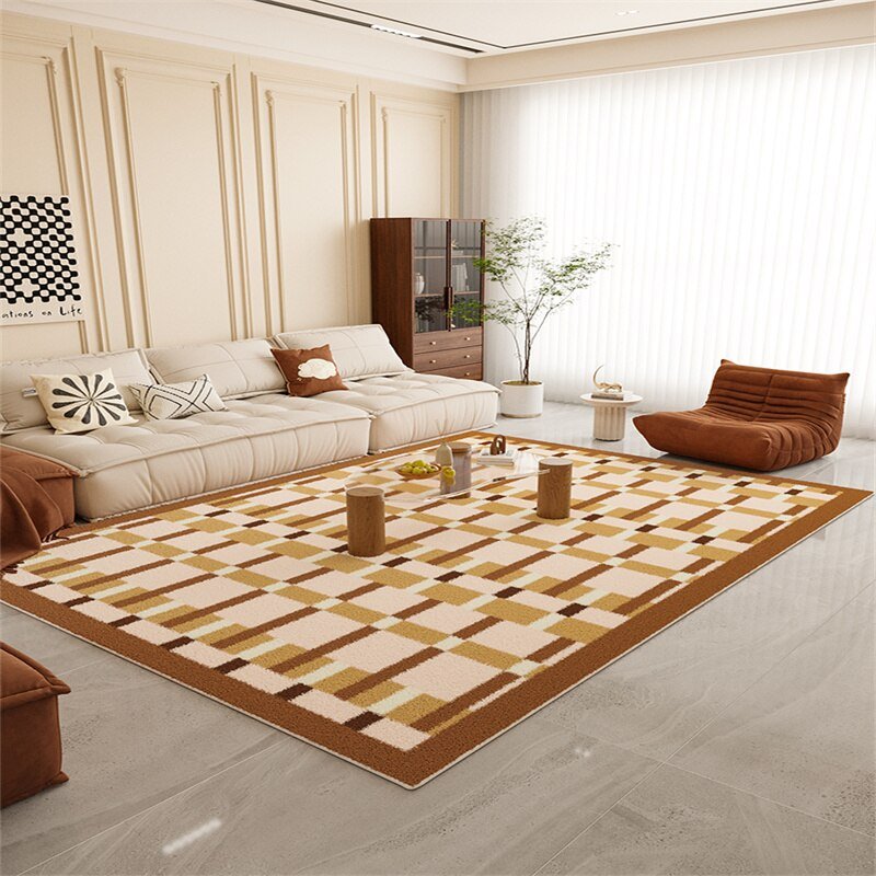 French Retro Study Cloakroom Non-slip Carpet Light Luxury Living Room Decoration Carpets Casual Bedroom Bedside Fluffy Soft Rug 4