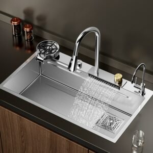 304 Stainless Steel Kitchen Sink Large Single Bowl Wash Basin Kitchen Accessories Drain Set Topmount/Drop-In/Undermount Nano 1