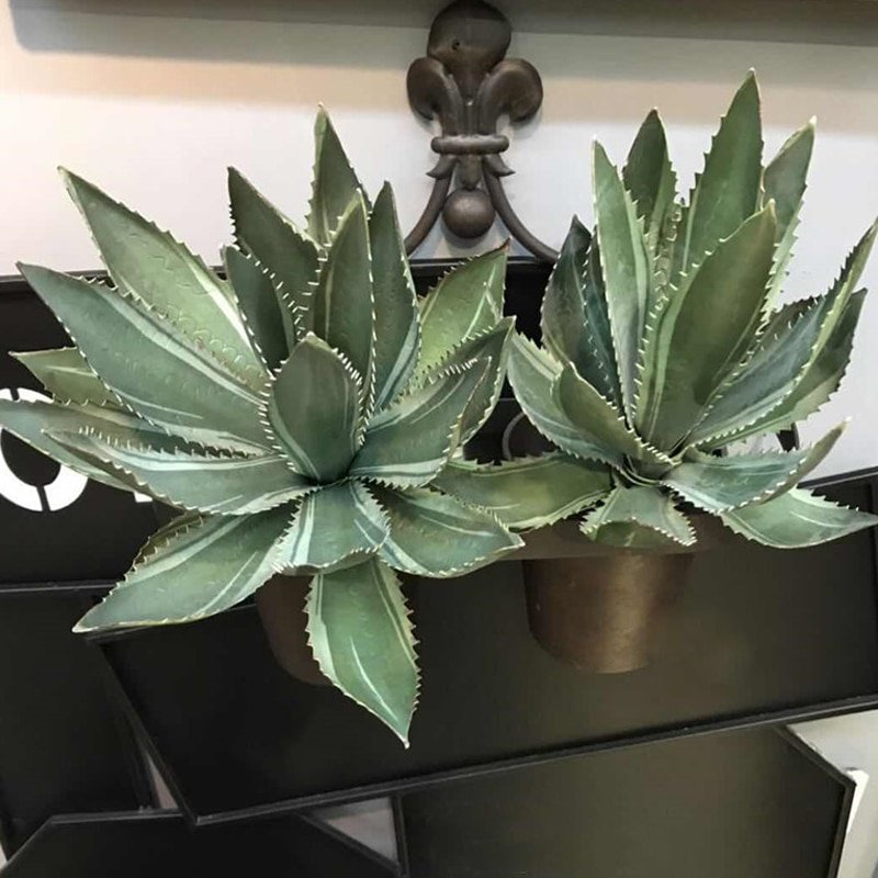 40cm Artificial Succulent Plants Fake Desert Thorns Sisal Leaves Tropical Aloe Plastic Lotus Thorn Plants for Home Decoration 2