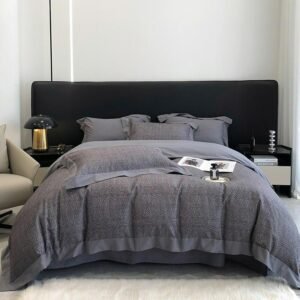 Modern Home Decor Bohemia Gray/Brown Geometric Bedding set Quality 1000TC Cotton Brushed Soft Duvet Cover Bed Sheet Pillowcases 1