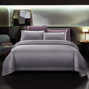 Purple Gray Superior 800TC Cotton bedding set Ultra Soft Double Queen King size 4Pcs Zipper Duvet cover Bed Sheet 2 Pillowcases 1