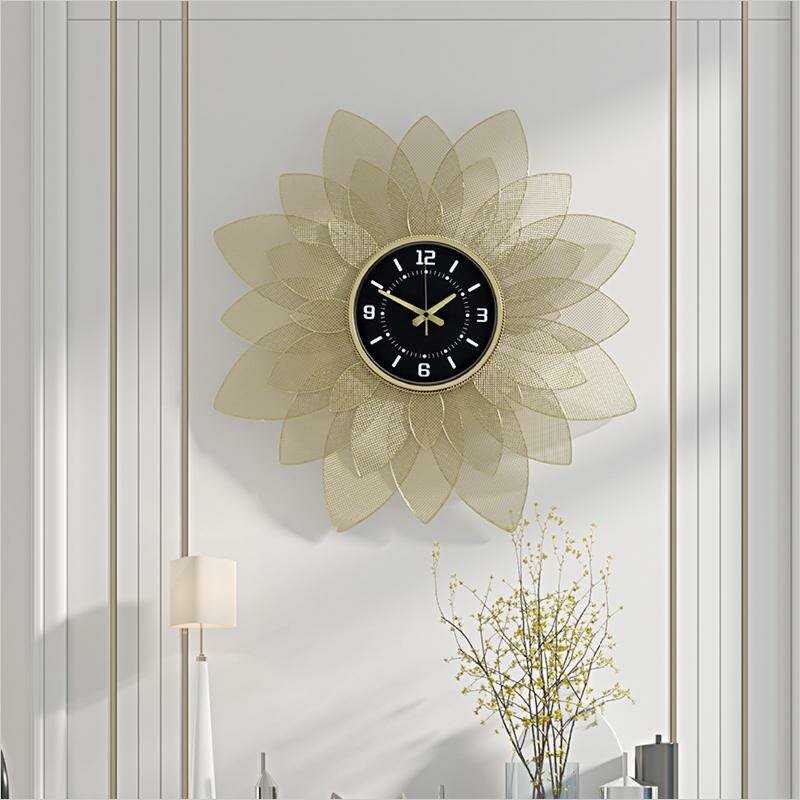 Metal Creative Wall Clock Silent Luxury Golden Color Simple Art Wall Clock Modern Design Reloj De Pared Home Decoration ZP50BG 1