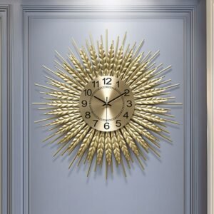 Luxury Metal Wall Clocks Modern Design European Golden Silent Art Wall Clocks Living Room Horloge Murale Home Decoration ZP50WC 1