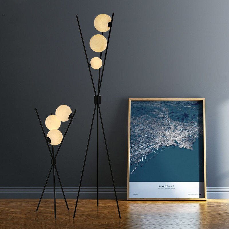 Nordic Personality Creative 3D Printing Moon Floor Lamp LED Iron Table Lamp Study Living Room Bedroom Sofa Home Modern Lighting 1