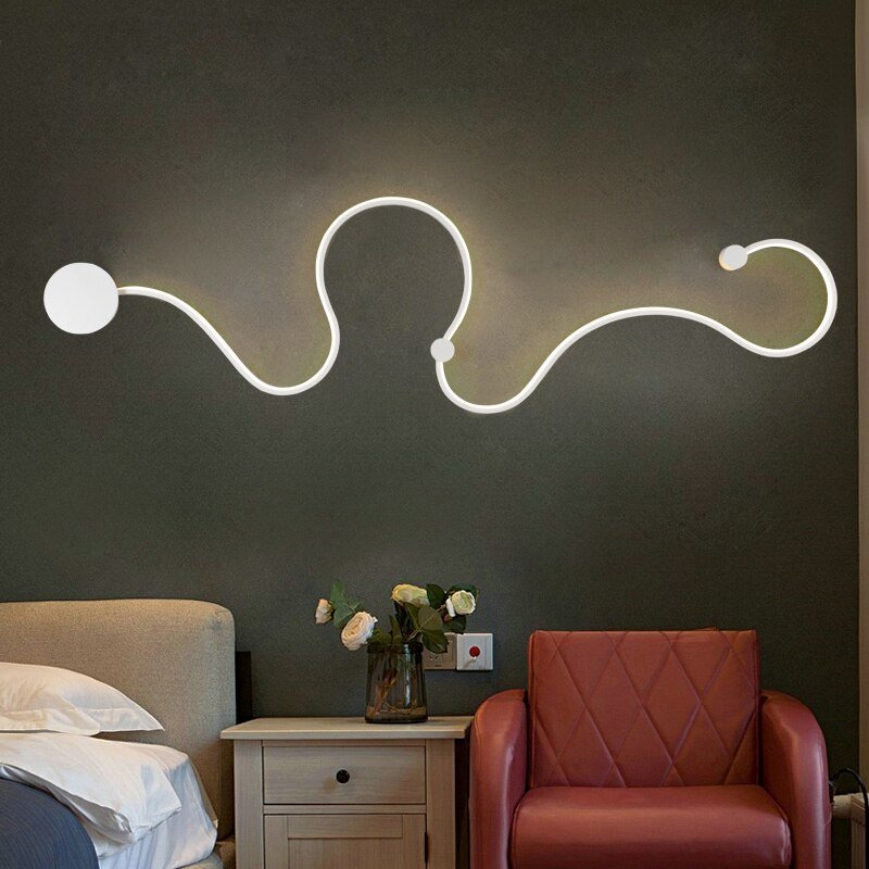 Modern Minimalist S /W/Line/Shape LED Track Aluminum Wall Light Aisle Ceiling Background Wall 3 Color Light Decorative Light 3