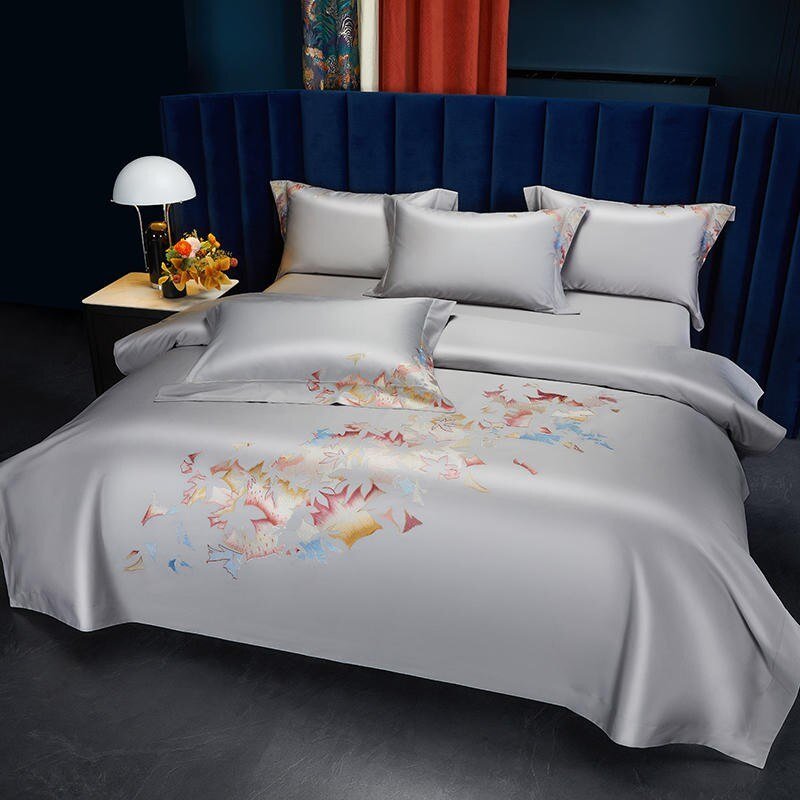 1000TC Egyptian Cotton Premium Duvet Cover Bed Sheet Pillowcases Double Queen King 4Pcs Chic Embroidery Elegant Zipper Bedding 3