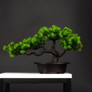 27cm Artificial Pine Plants Bonsai Fake Tree Ornaments Plastic Plants Landscape Simulation Tree for Home Room Desktop Decoration 1