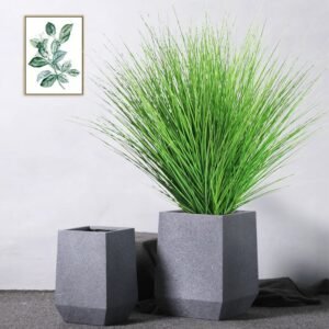 60cm Artificial Onion Grass Faux Pampas Grass Plants Tropical Plant Indoor Fake Reed Wheat Grass Outdoor for Living Room Decor 1