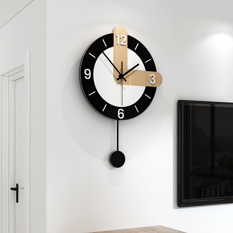 Silent Nordic Giant Wall Clock Modern Design Mechanism Minimalist Living Room Wall Clock Pendulum Creative Wandklok Home Decor 2
