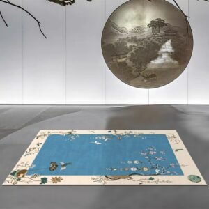 New Chinese Style Living Room Carpet Sofa Coffee Table Floor Mat Bedroom Floral Non-slip Carpets Kitchen Dirt Resistance Mats 1