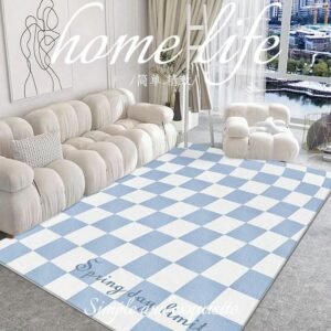 Checkerboard Living Room Carpet Thickened Large Area Non-slip Rug Home Sofa Coffee Table Rugs Bedroom Study Cloakroom Carpets 1