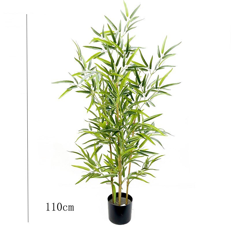 70-150cm Large Artificial Bamboo Tree Silk Plants Leaves Tropical Tall Bamboo Potted For Home Living Room Garden Corridor Decor 3