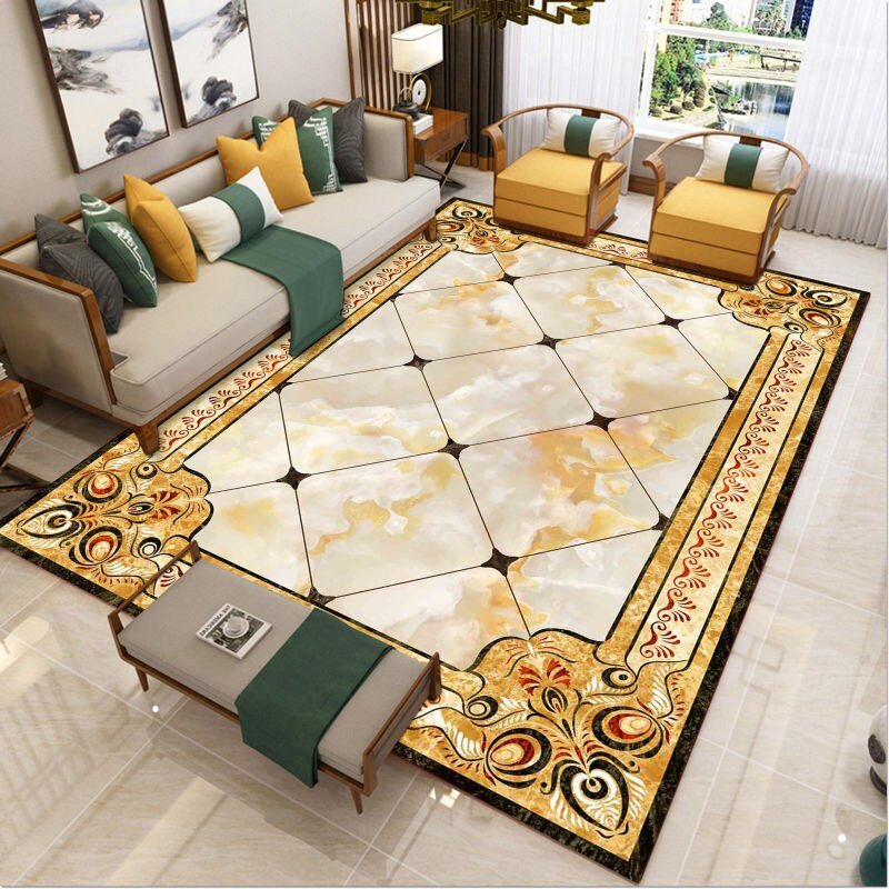 Nordic Style Living Room Coffee Table Carpet Bedroom Bedside Carpets Household Marble Pattern Floor Mat Non-slip Entry Door Mats 4