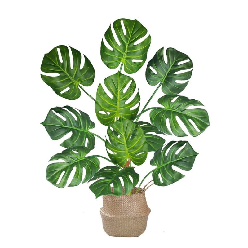 68cm 7 Fork Large Artificial Monstera Fake Plants Plastic Palm Leaf Real Touch Turtle Leaves For Home Garden Outdoor Party Decor 1