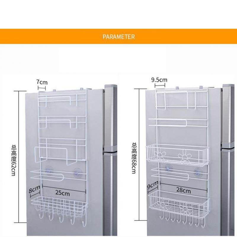 6 Layers Refrigerator Side Rack Shelf Sidewall Hanging Storage Organizer Kitchen Tissue Plastic Wrap Tinfoil Roll Holder Wire 6