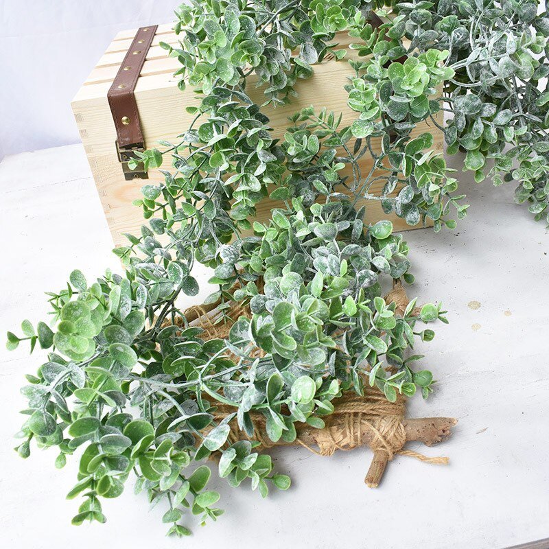 180cm Plastic Leaves Rattan PVC Artificial Vine Fake Eucalyptus Leafs Ivy Hanging Plants For Home Garden Wedding Shop Decoration 6