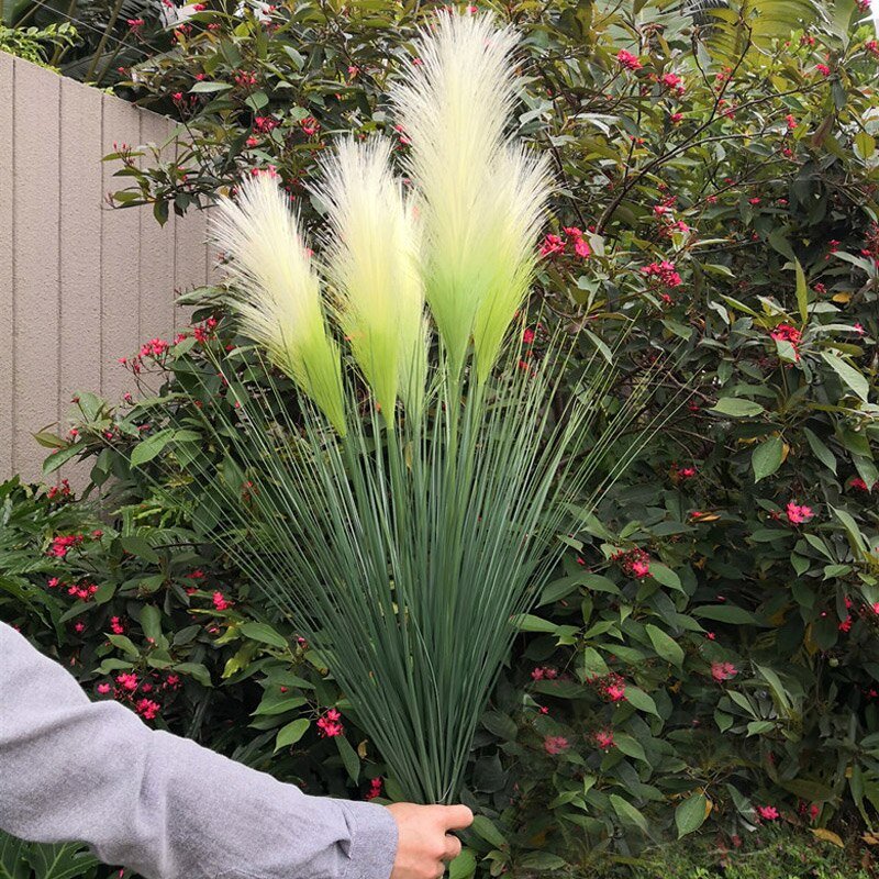 90cm 5 Heads Large Artificial Plants Bouquet Plastic Onion Grass Fake Reed Tree Branch Wedding Flower For Home Autumn Decor 6