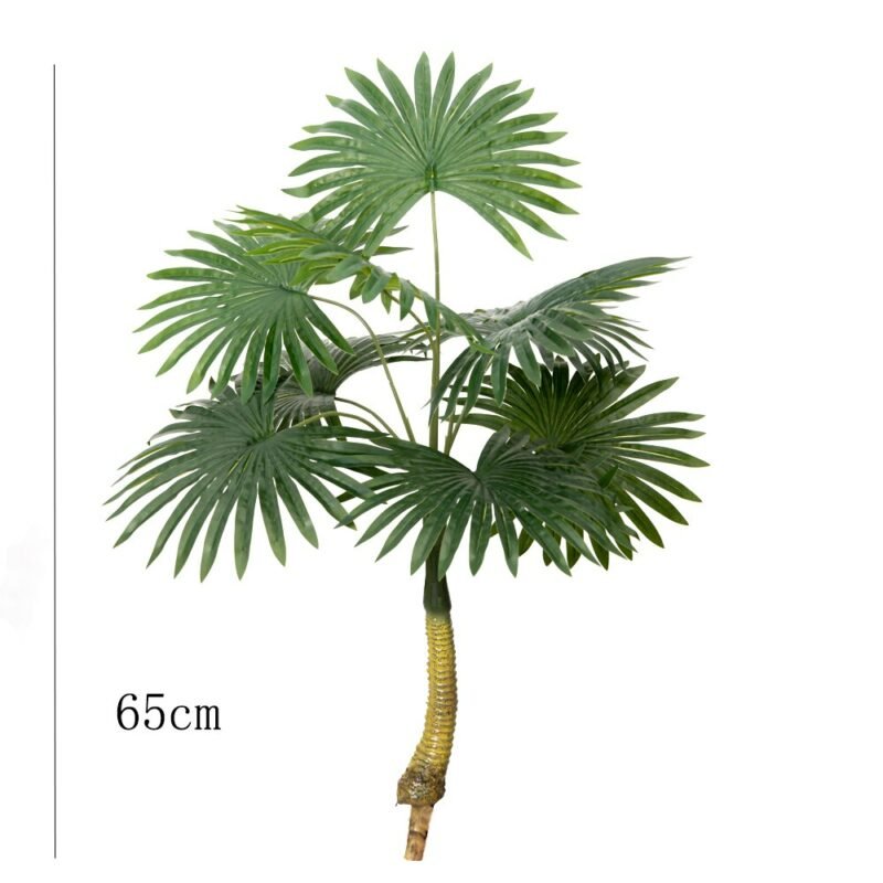 60/65cm Fake Palm Tree Artificial Plants Plastic Monstera Tropical Tree False Fan Plant Branches For Home Garden Desk Shop Decor 5