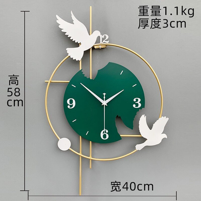 Luxury Nordic Wall Clock Hands Gift Dining Room Modern Simple Silent Metal Wall Clock Design Reloj Pared Home Accessories ZP50BG 5