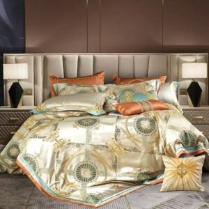 4/10/12Pcs Decorative Delicate Jacquard Bedding Sets Queen King Satin Cotton Duvet Cover  Cotton Flat Sheet Bedspread Pillowcase 1