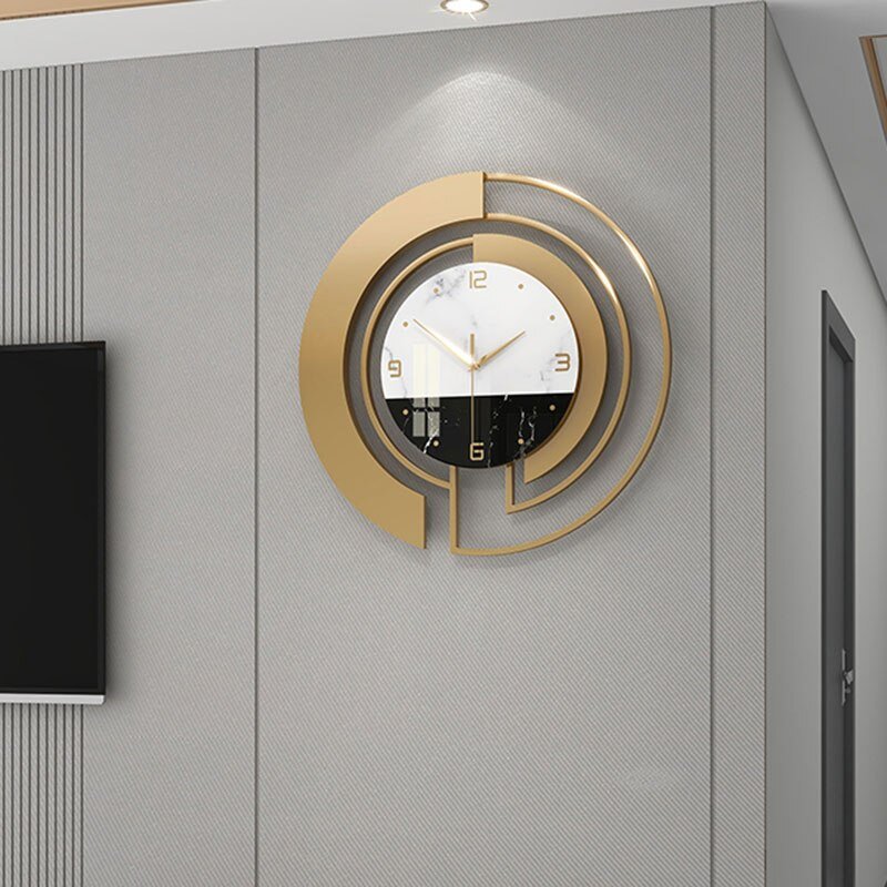 Round Quiet Luxury Wall Clock Mechanism Industrial Gold Big Nordic Wall Clock Bedroom Modern Reloj De Pared Digital Clock Wall 2