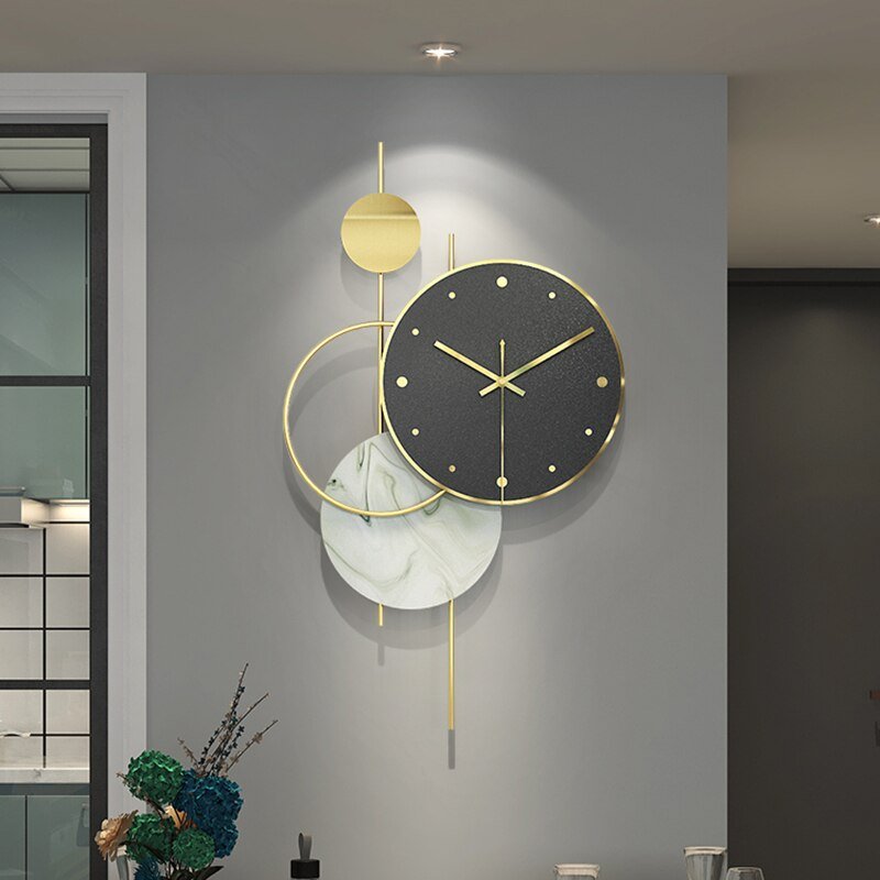 Big Bedroom Arabic Wall Clock Decor Battery Quiet Wall Clock Modern Metal Industrial Luxury Creative Reloj De Pared Home Decor 1