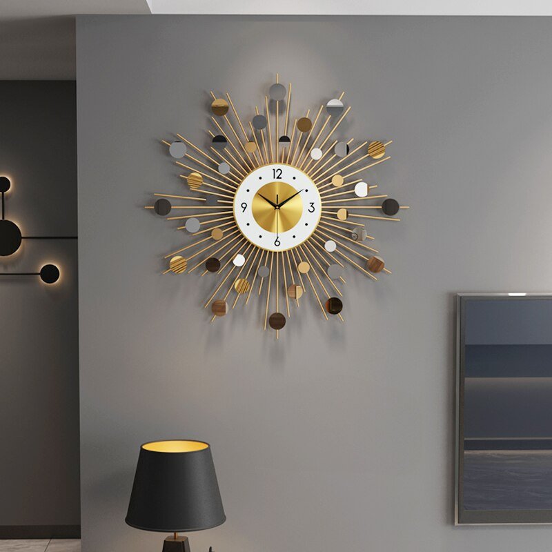 Nordic Large Wall Clock Modern Design Silent Luxury Round Art Wall Clock Living Room Horloge Murale Home Accessories ZP50WC 2