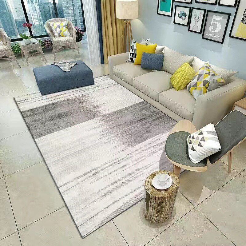 Nordic Light Luxury Carpet Home Living Room Sofa Coffee Table Rug Room Black Gray Gradient Carpets Study Lounge Non-slip Rugs 4
