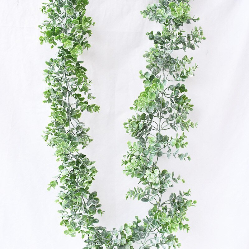 180cm Plastic Leaves Rattan PVC Artificial Vine Fake Eucalyptus Leafs Ivy Hanging Plants For Home Garden Wedding Shop Decoration 5