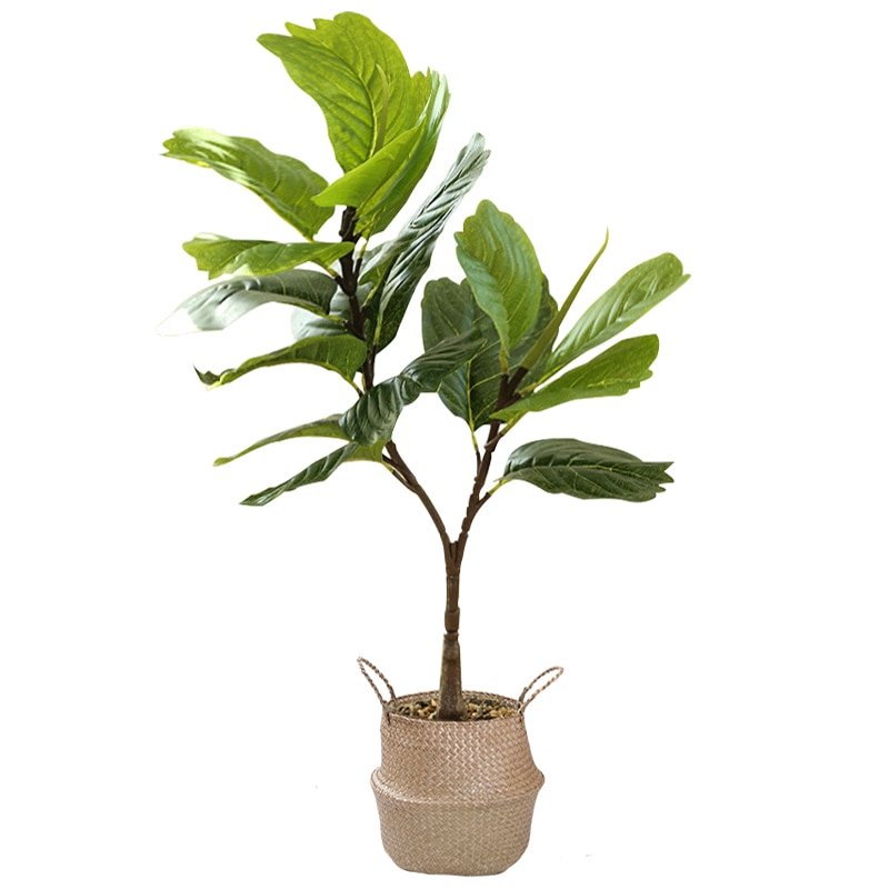 67cm 2 Forks Large Artificial Ficus Plants Fake Tree Branch Plastic Banyan Leaves Tropical Rubber Fronds For Home Garden Decor 1