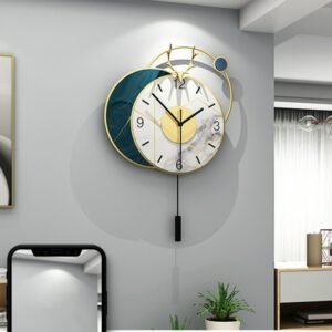 Creative Metal Wall Clock Nordic Deer Head Pendulum Living Room Modern Design Wall Clock Silent Duvar Saati Home Decor ZP50BG 1