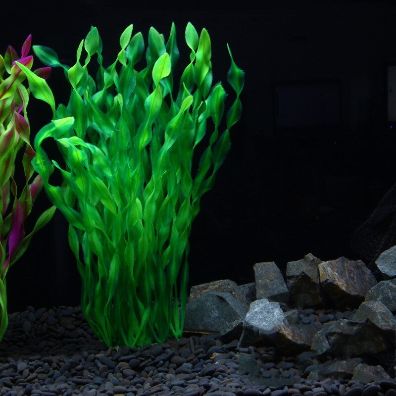 52cm Tropical Tree Artificial Plants Aquarium Grass Fake Kelp Leafs Plastic Fish Tank Weed False Water Grass For Aquarium Decor 2