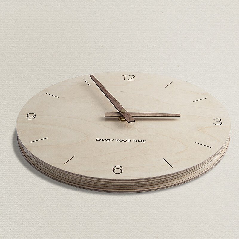 Luxury Nordic Minimalist Wall Clock Living Room Silent Wooden Wall Clock Modern Design Reloj Pared Grande Home Decor LL50WC 3