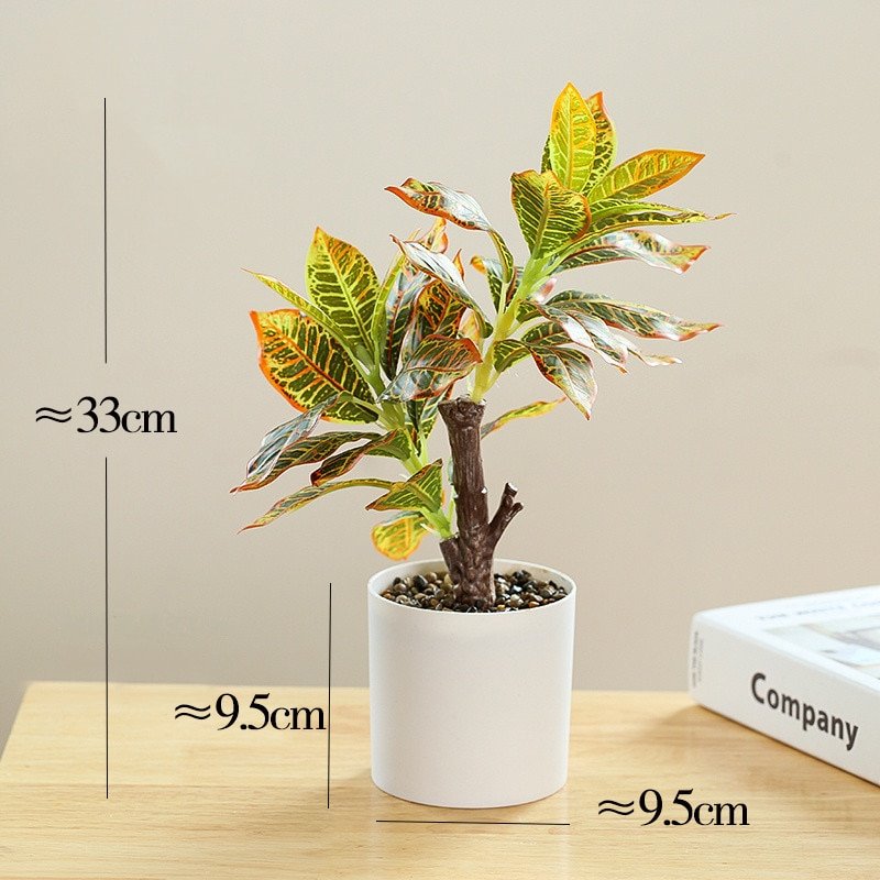 33-52cm Fake Potted Tree Artificial Bamboo Plants Bonsai Silk Leaves Tropical Monstera Desktop Crafts For Home Office Decor Gift 3