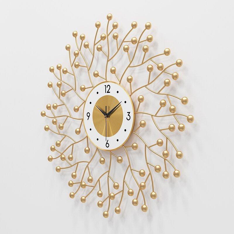 Large Luxury Wall Clock Simple Art Quartz Creative Silent Golden Wall Clock Metal Reloj De Pared Moderno Home Decoration ZP50WC 6